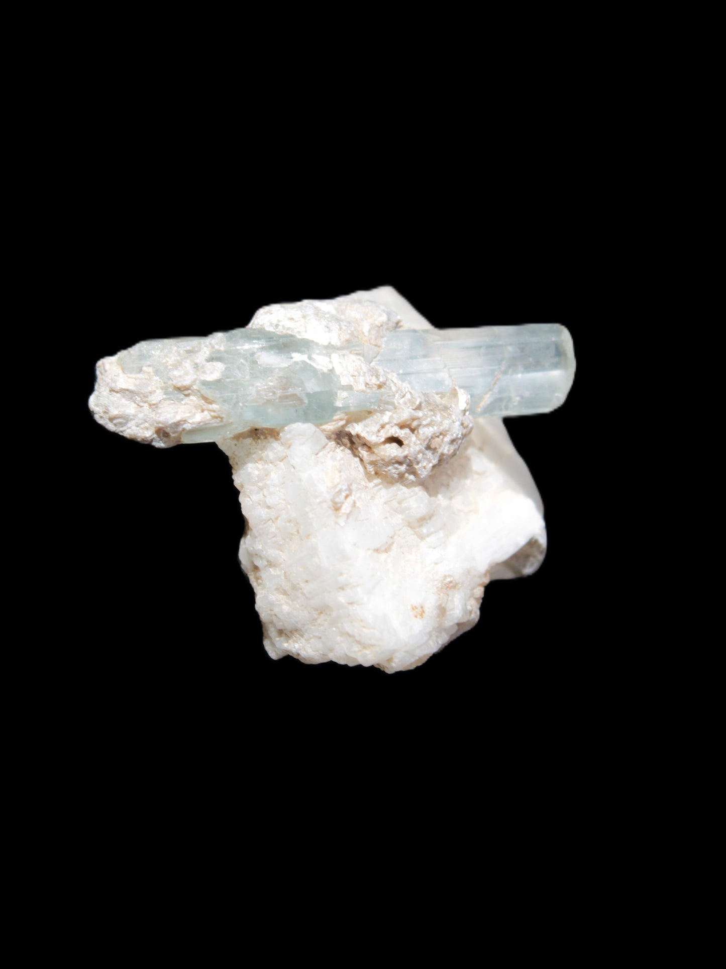 Aquamarine on pale green Elbaite with Muscovite 30mm 47.6ct 9.5g - Rocks and Things Store