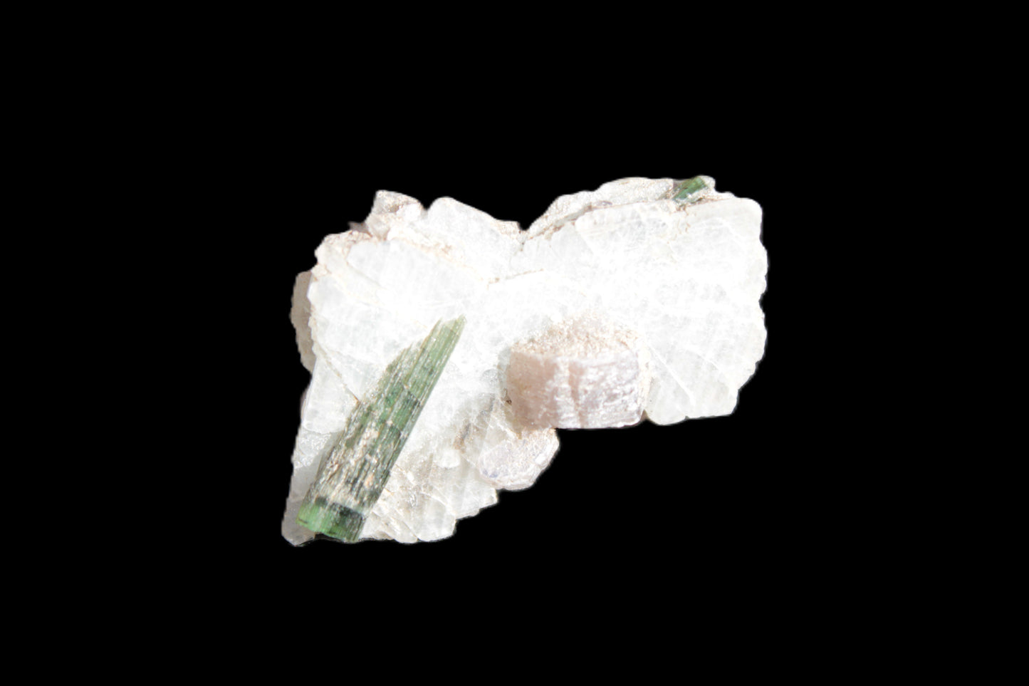 Green Tourmaline crystal on winged Muscovite with Lepidolite cluster 32mm 28.2ct 5.6g Rocks and Things