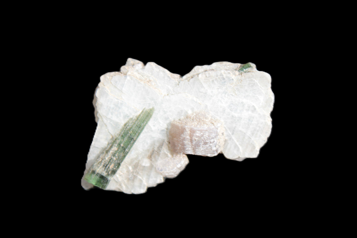 Green Tourmaline crystal on winged Muscovite with Lepidolite cluster 32mm 28.2ct 5.6g Rocks and Things