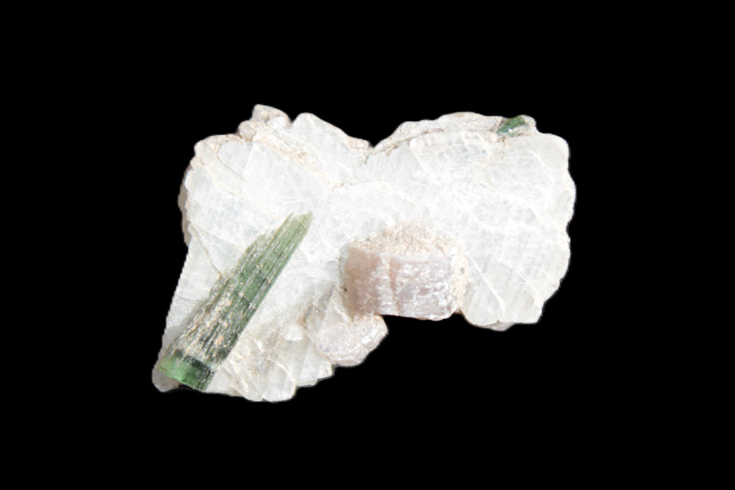Green Tourmaline crystal on winged Muscovite with Lepidolite cluster 32mm 28.2ct 5.6g Rocks and Things