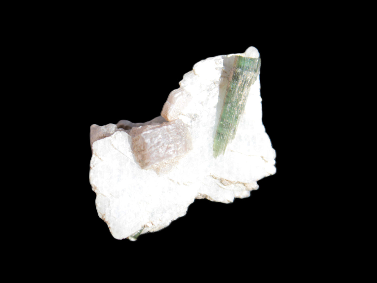 Green Tourmaline crystal on winged Muscovite with Lepidolite cluster 32mm 28.2ct 5.6g Rocks and Things