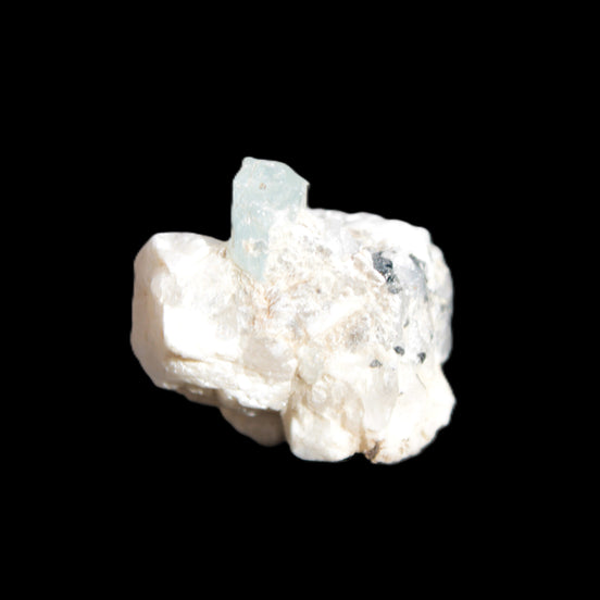 Blue Aquamarine crystal (6mm) on matrix 25mm 50ct 10g in sunshine - Rocks and Things Store