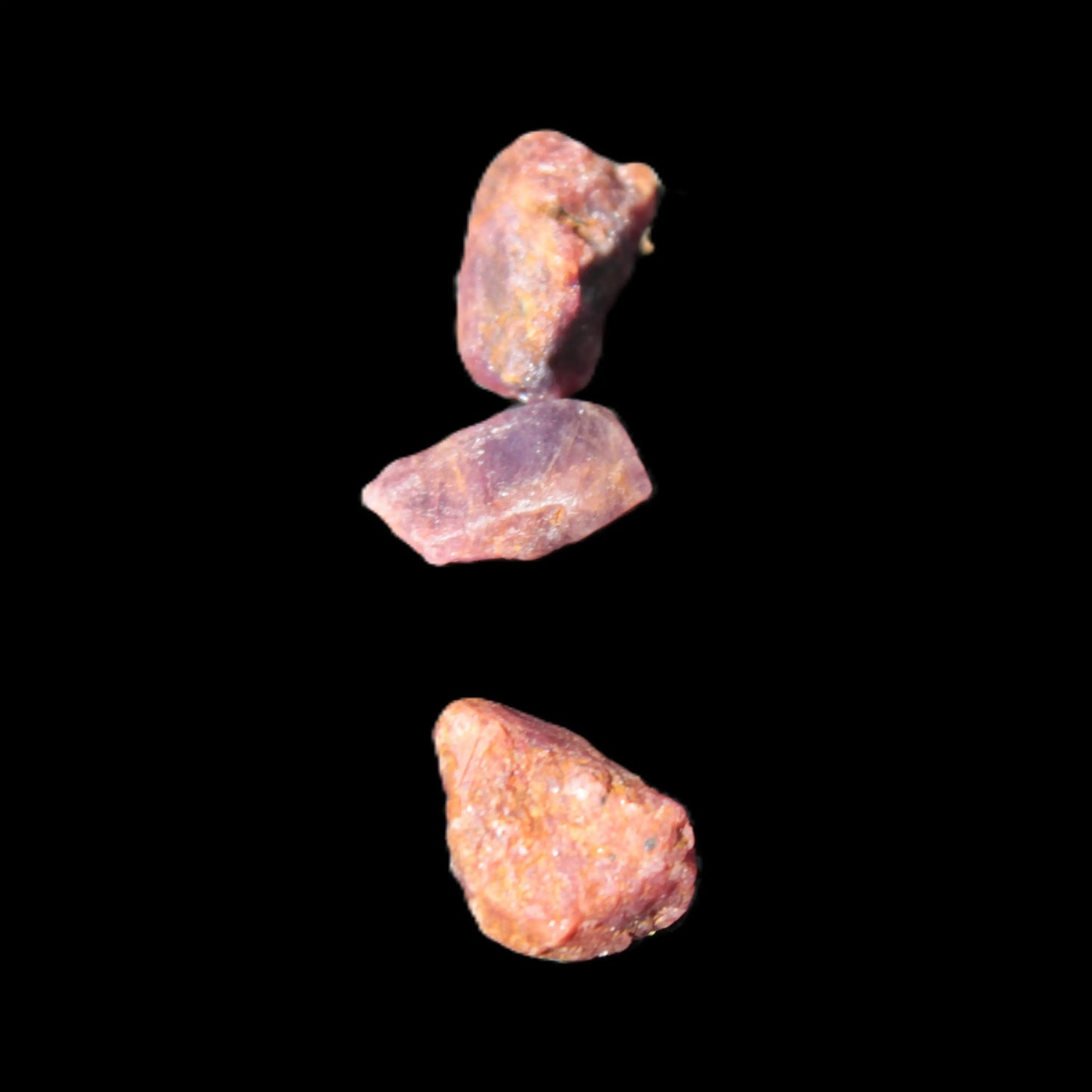 Purple Red Corundum Ruby 3 crystals 1-2g Rocks and Things Store