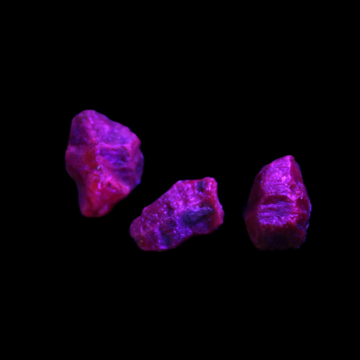 Purple Red Corundum Ruby 3 crystals approx. 1.5g Rocks and Things