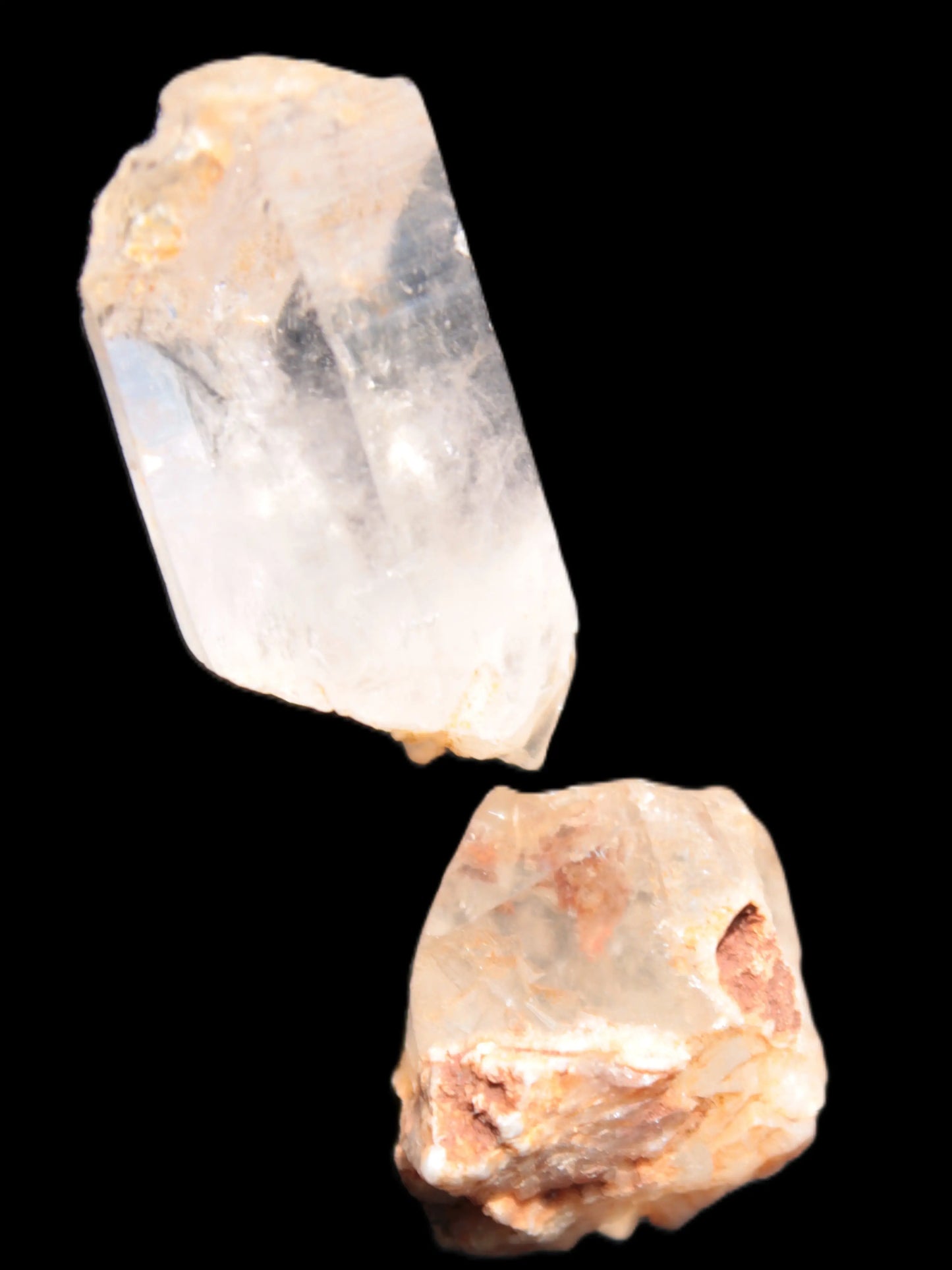 Two Fenster skeletal Enhydro crystals with hydrocarbons 4.8-8.6g Rocks and Things Store