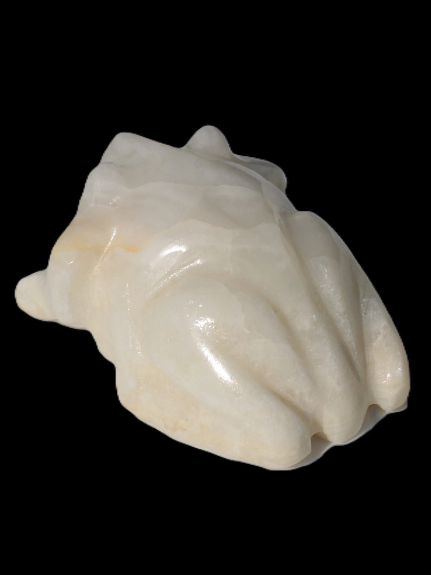 White Calcite hand-carved Frog 243g Rocks and Things