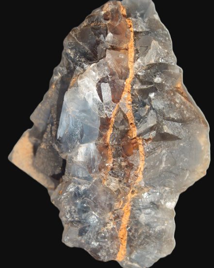 Blue cubic Fluorite double-sided cluster from Pakistan 73mm 164.9g in sunlight - Rocks and Things Store