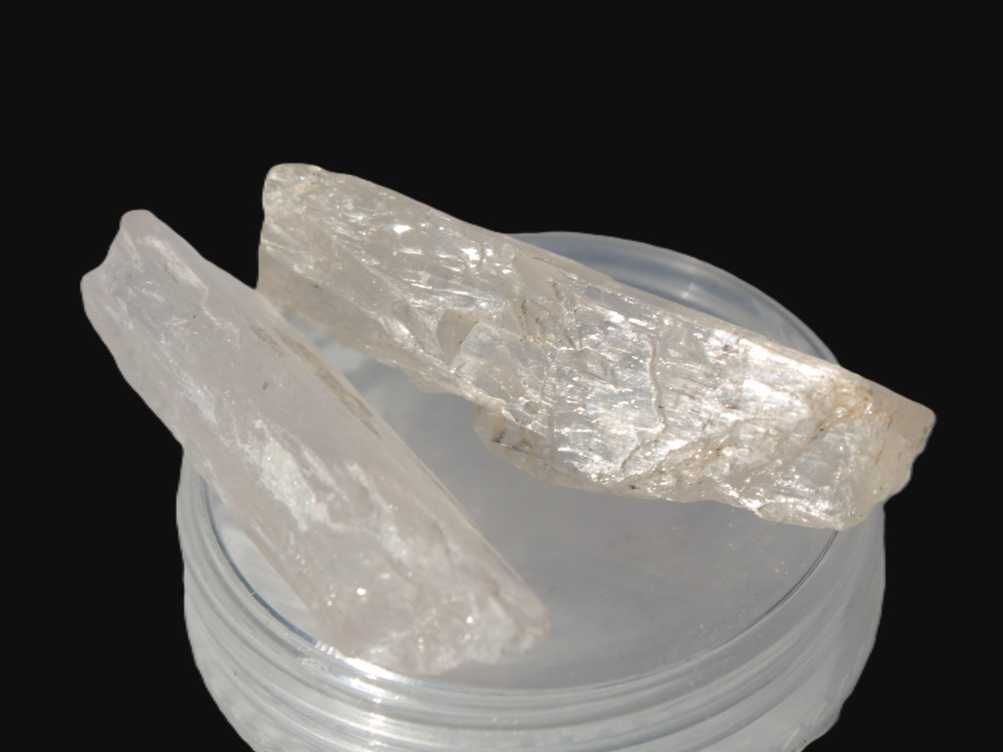 Clear Kunzite 2 crystals from Afghanistan 64.2ct 12.8g Rocks and Things