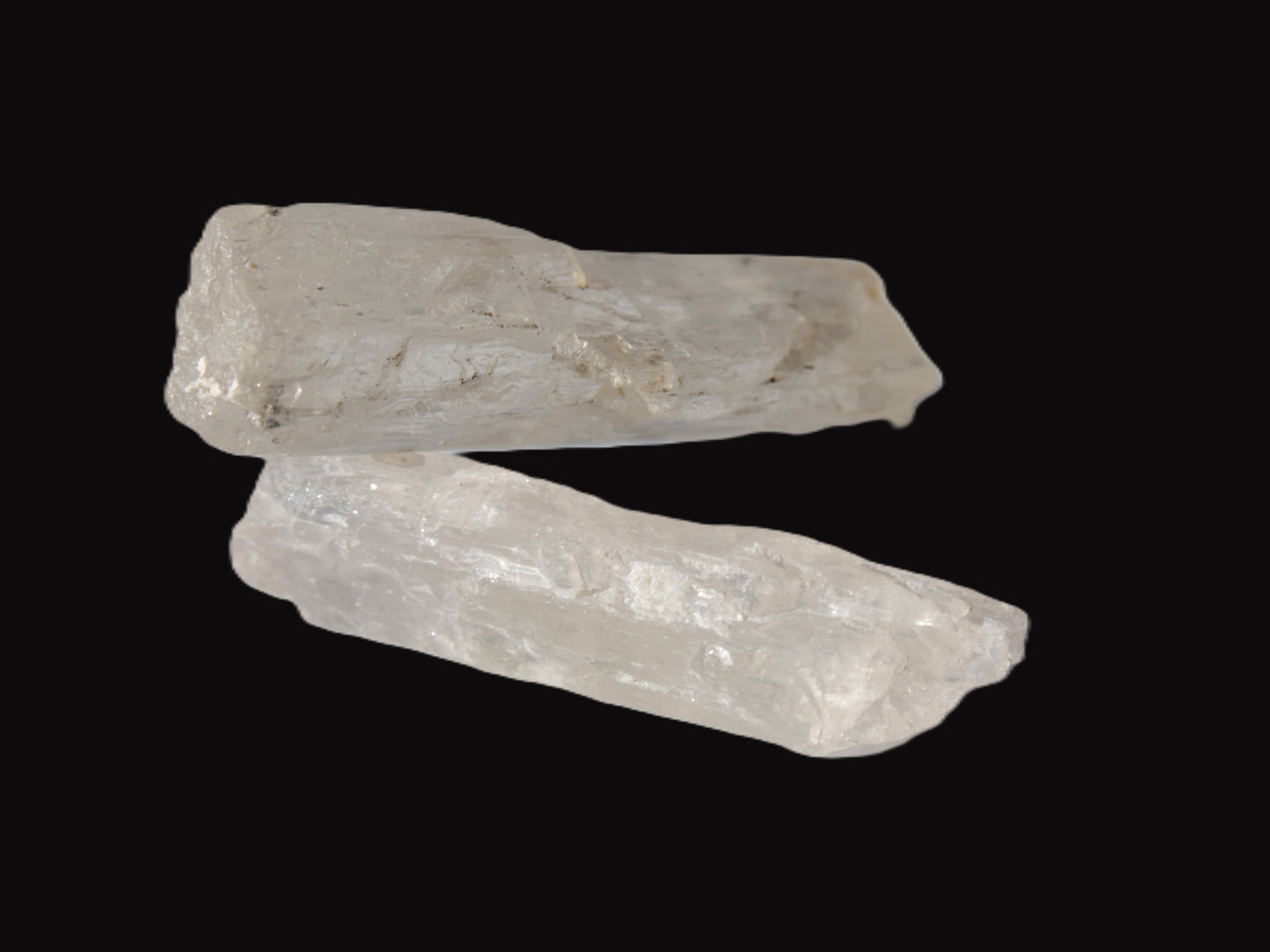 Clear Kunzite 2 crystals from Afghanistan 64.2ct 12.8g Rocks and Things