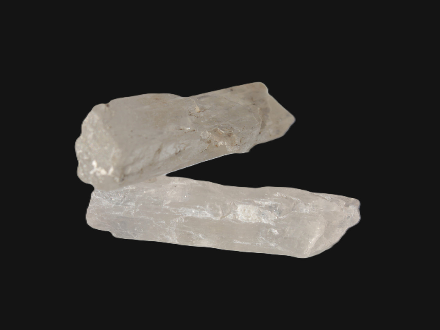 Clear Kunzite 2 crystals from Afghanistan 64.2ct 12.8g Rocks and Things