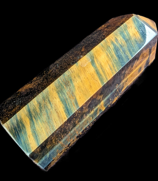 Blue Tigers Eye Winnie the Pooh wand 76mm, 89g Rocks and Things