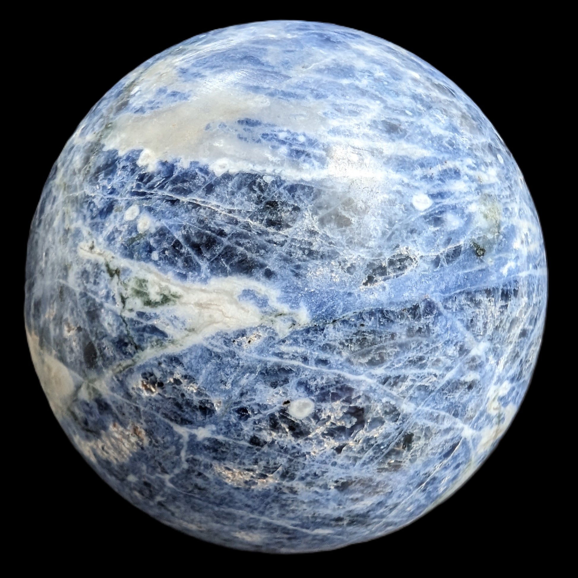 Sodalite sphere 327g Rocks and Things