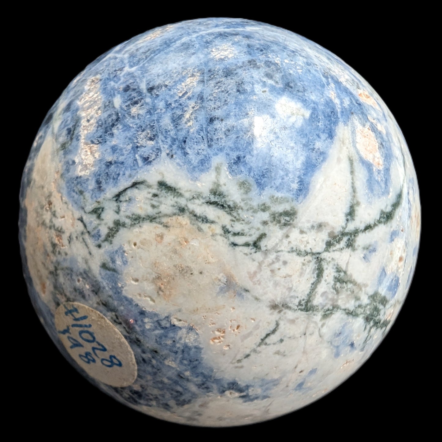 Sodalite sphere 327g Rocks and Things