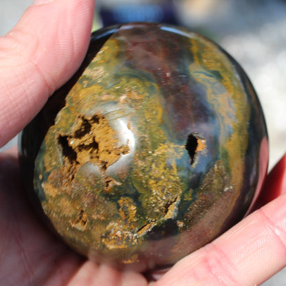 Ocean Jasper hole sphere 68mm 431g