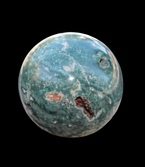 Green Ocean Jasper sphere 456g 70mm - Rocks and Things Store