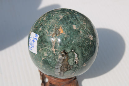 Green Ocean Jasper sphere 456g 70mm Rocks and Things