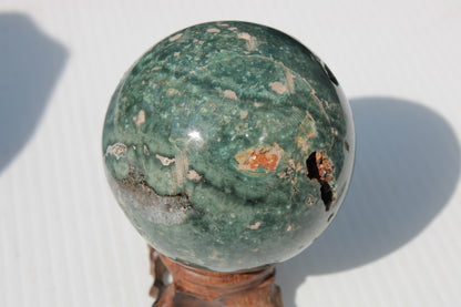 Green Ocean Jasper sphere 456g 70mm Rocks and Things