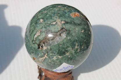 Green Ocean Jasper sphere 456g 70mm Rocks and Things