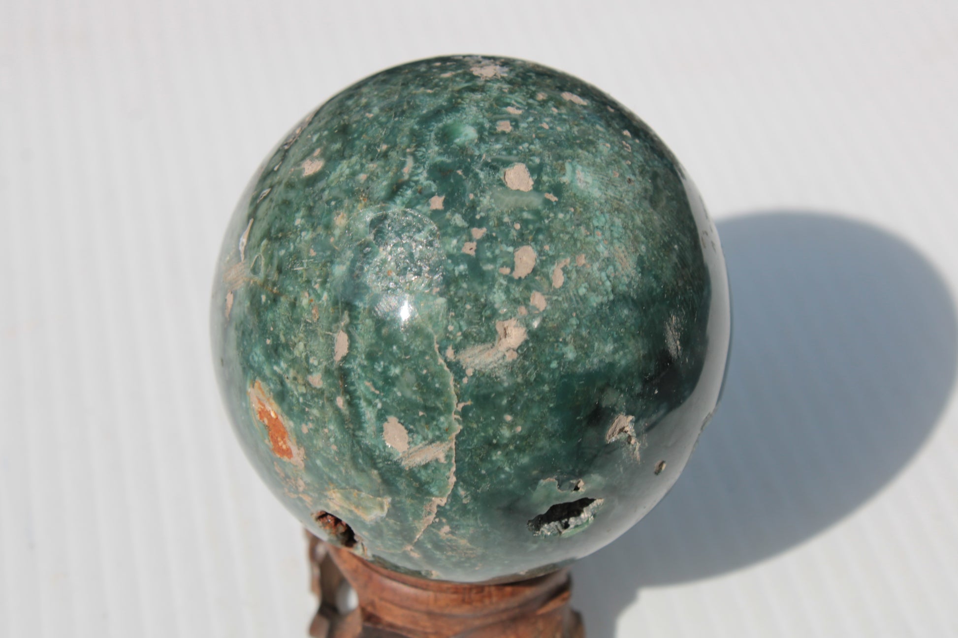 Green Ocean Jasper sphere 456g 70mm Rocks and Things