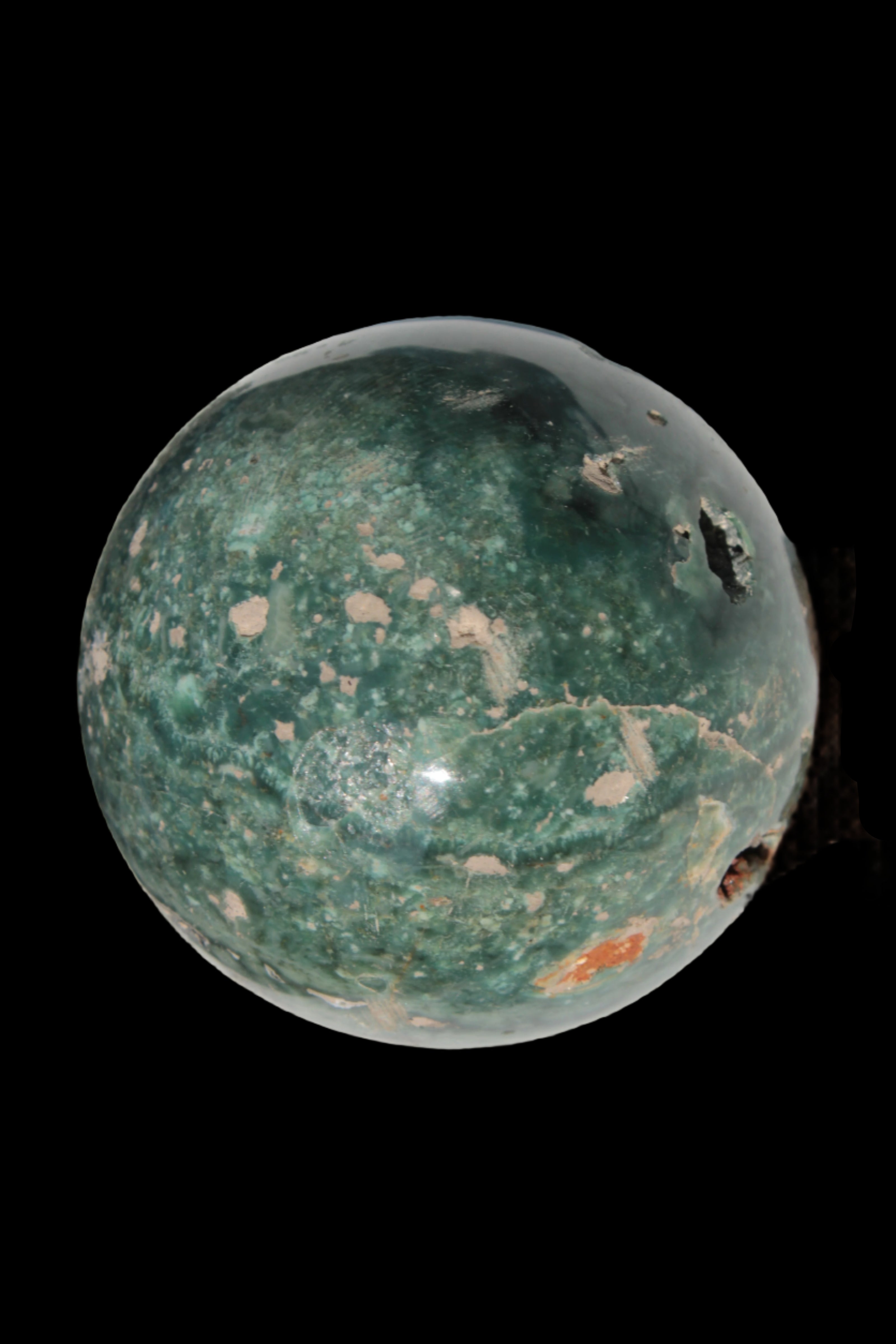 Green Ocean Jasper sphere 456g 70mm - Rocks and Things Store