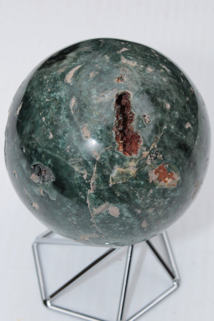 Green Ocean Jasper sphere 456g 70mm Rocks and Things