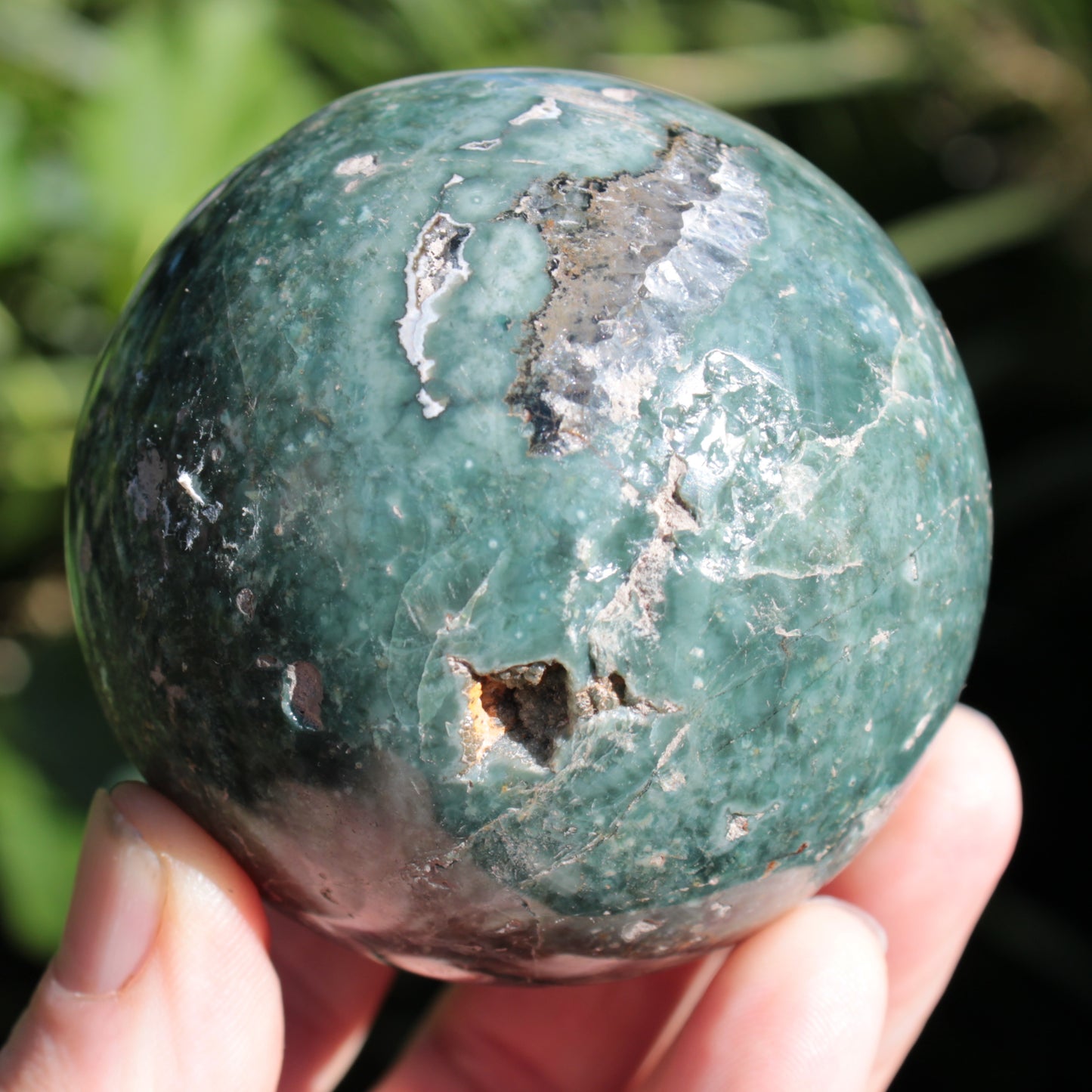 Green Ocean Jasper sphere 456g 70mm Rocks and Things