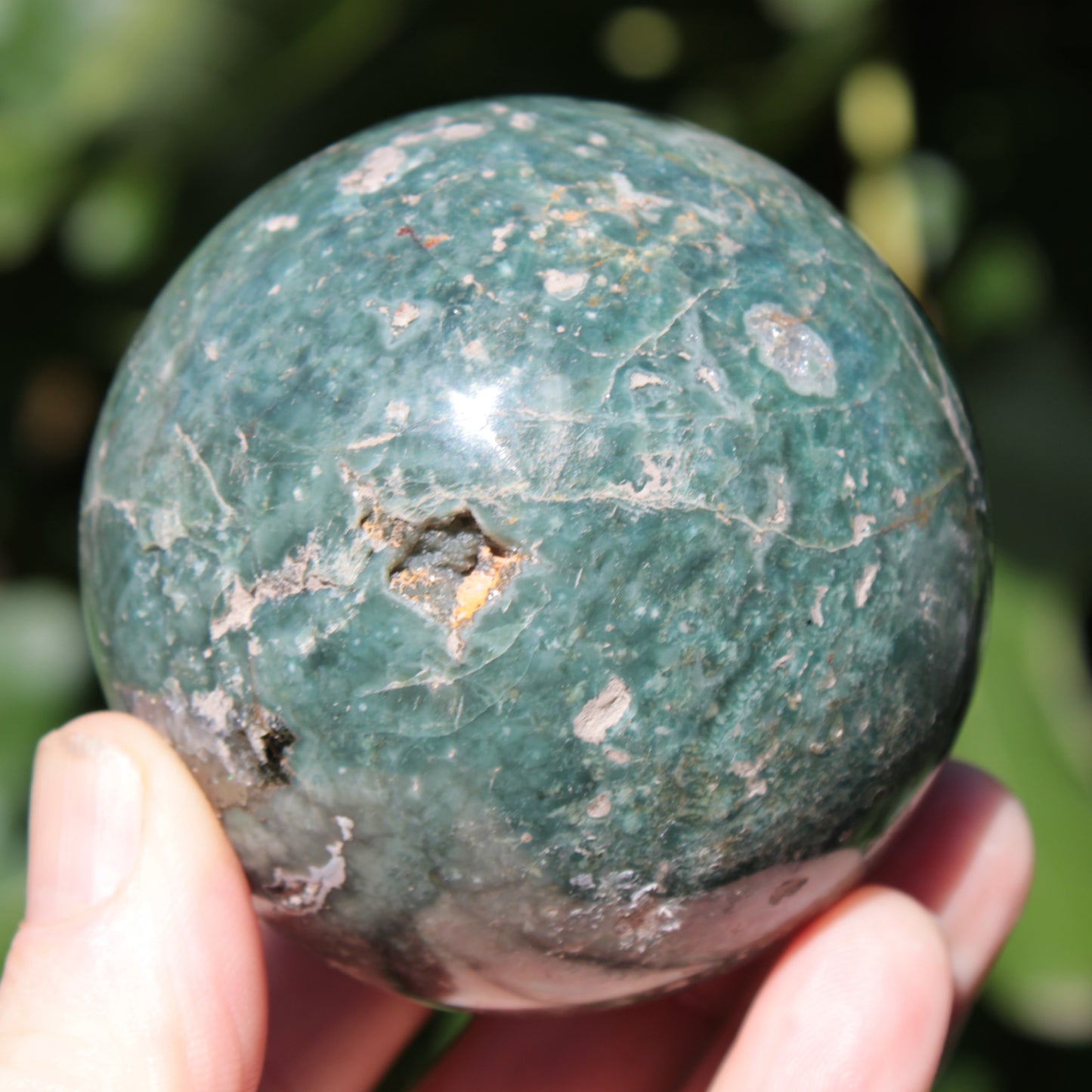 Green Ocean Jasper sphere 456g 70mm Rocks and Things