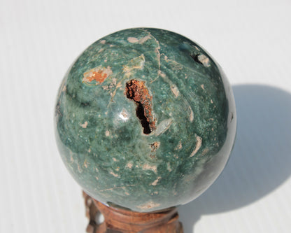 Green Ocean Jasper sphere 456g 70mm Rocks and Things