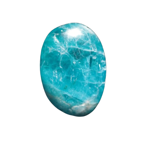 Awesome Neon Blue Apatite tumbled stone 26mm 7.7g