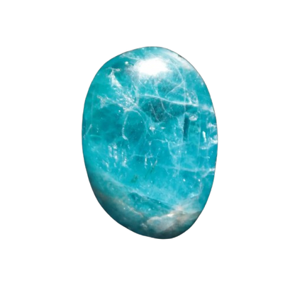 Awesome Neon Blue Apatite tumbled stone 26mm 7.7g