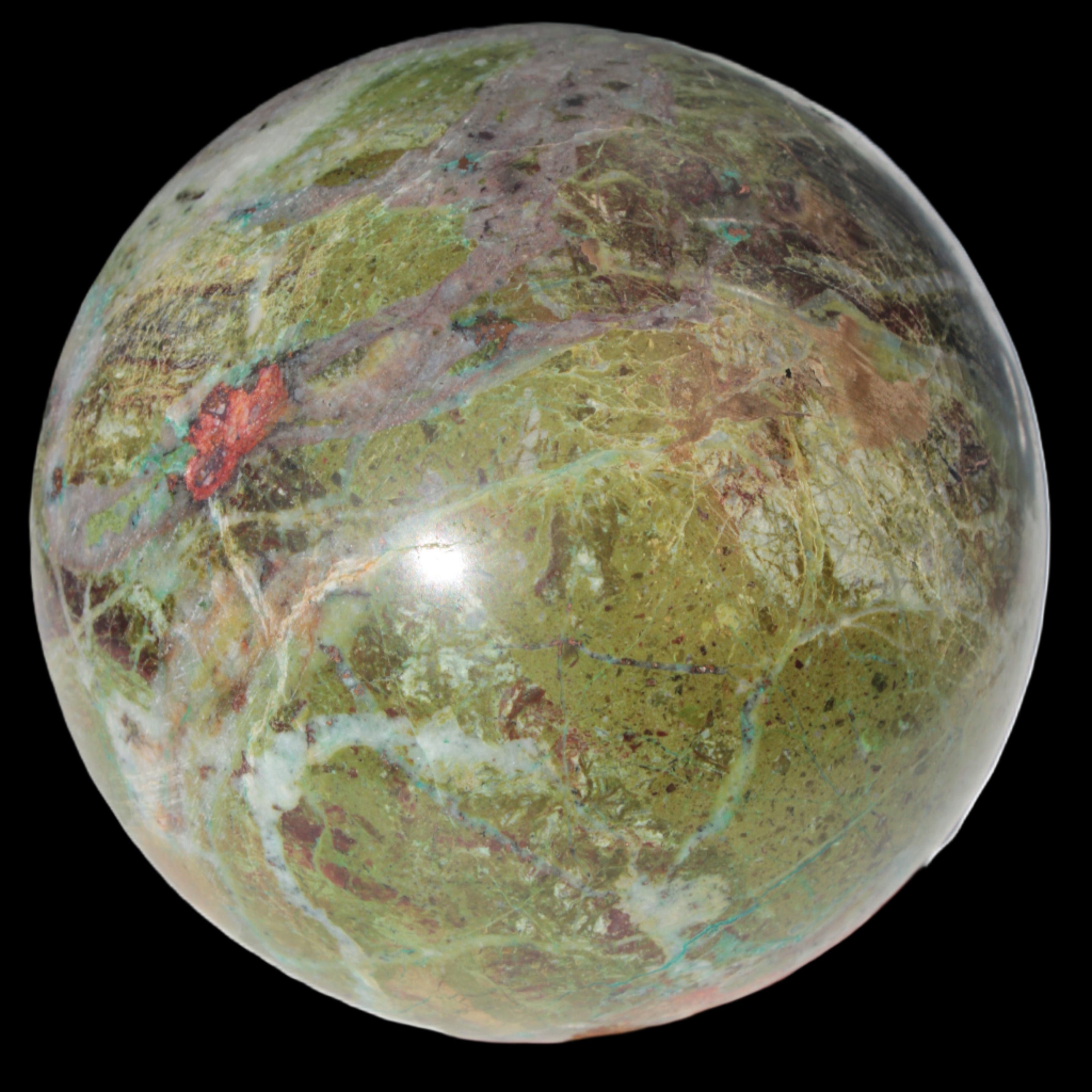 Phoenix stone sphere 2430g in sunshine - Rocks and Things Store
