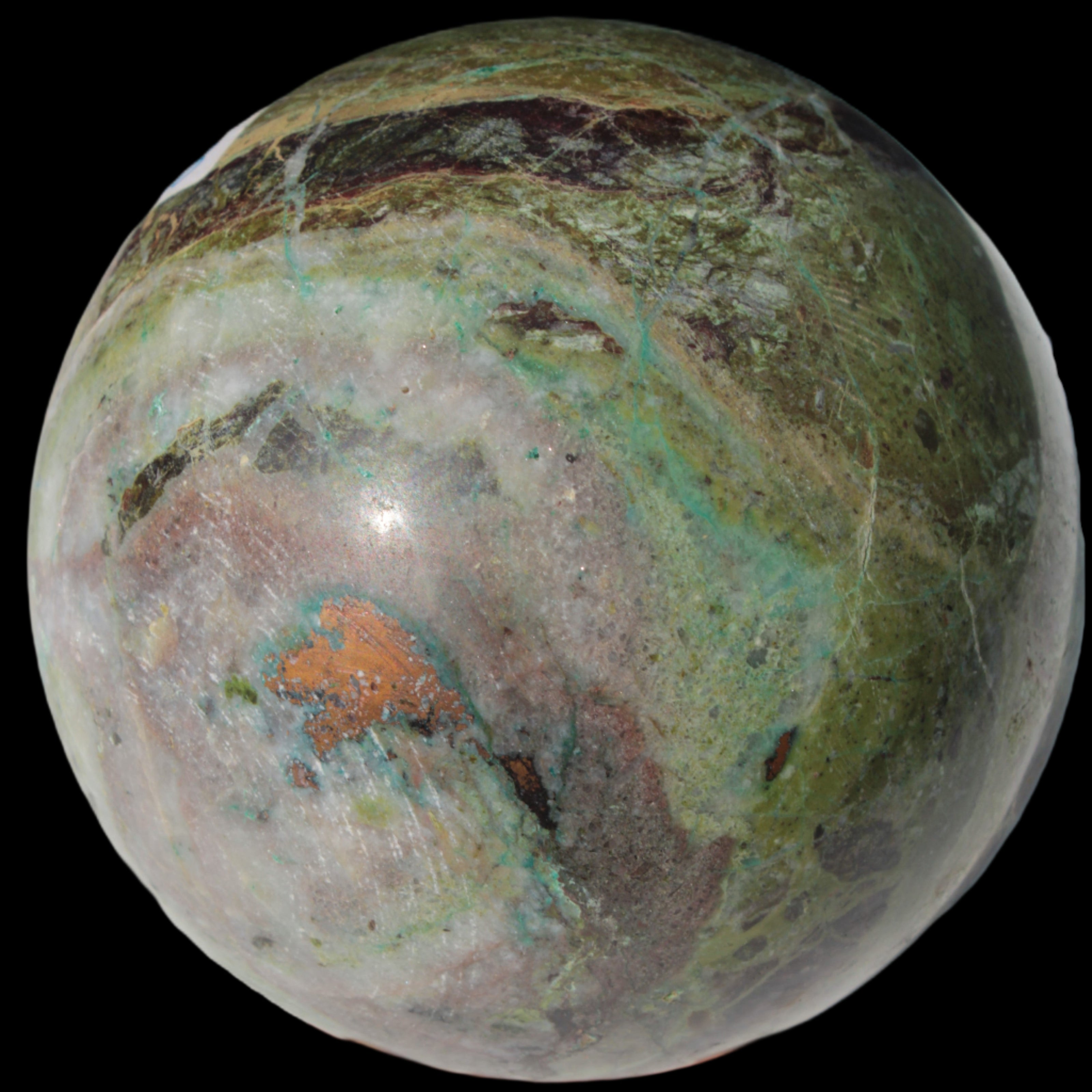Phoenix stone sphere 2430g in sunshine - Rocks and Things Store
