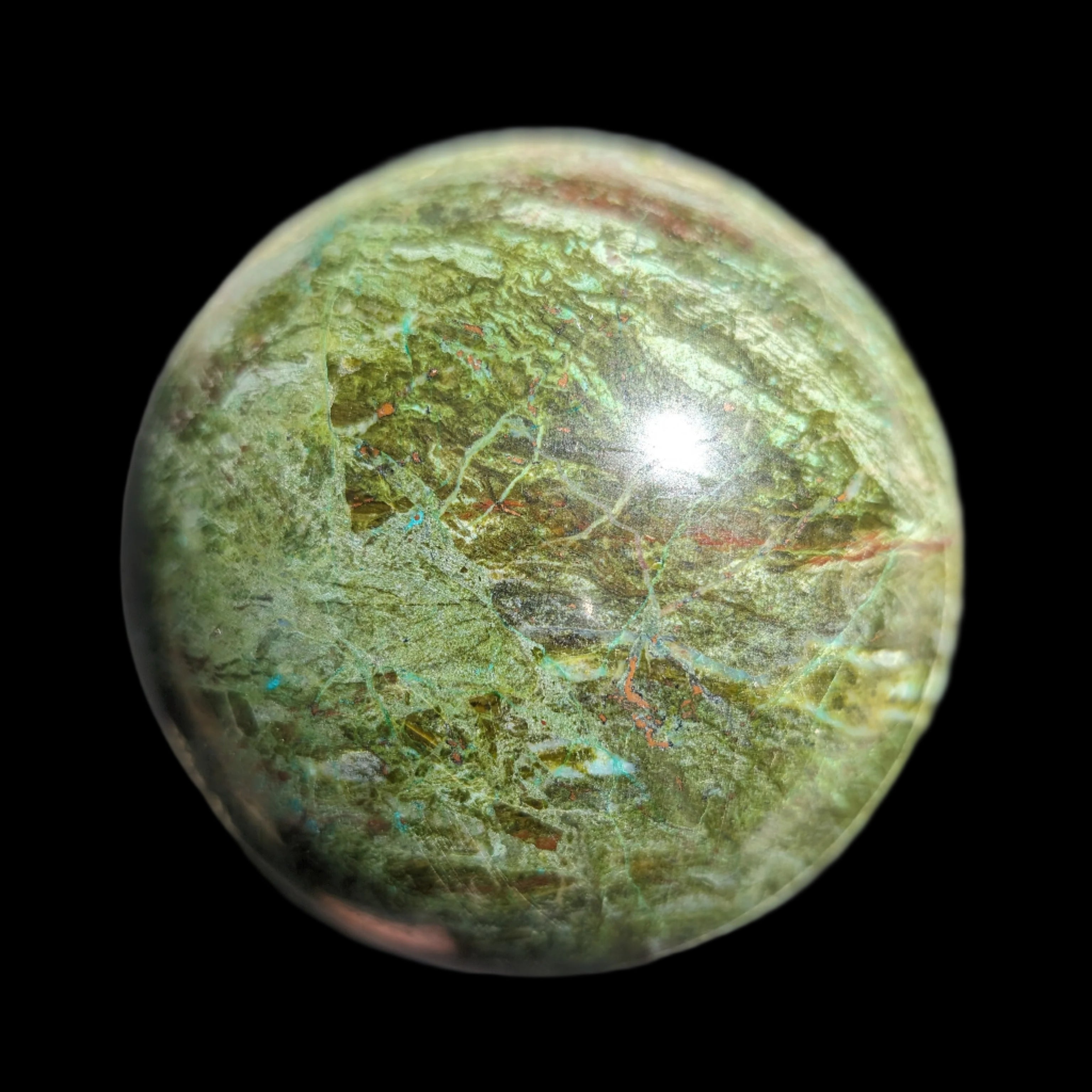 Phoenix stone sphere 1500g Rocks and Things
