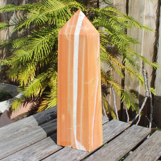 Red Jasper wood grain obelisk 4445g Rocks and Things