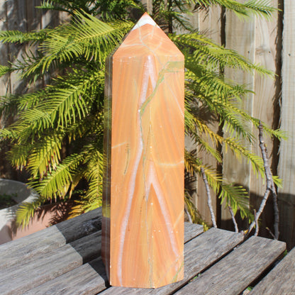 Red Jasper wood grain obelisk 4445g Rocks and Things