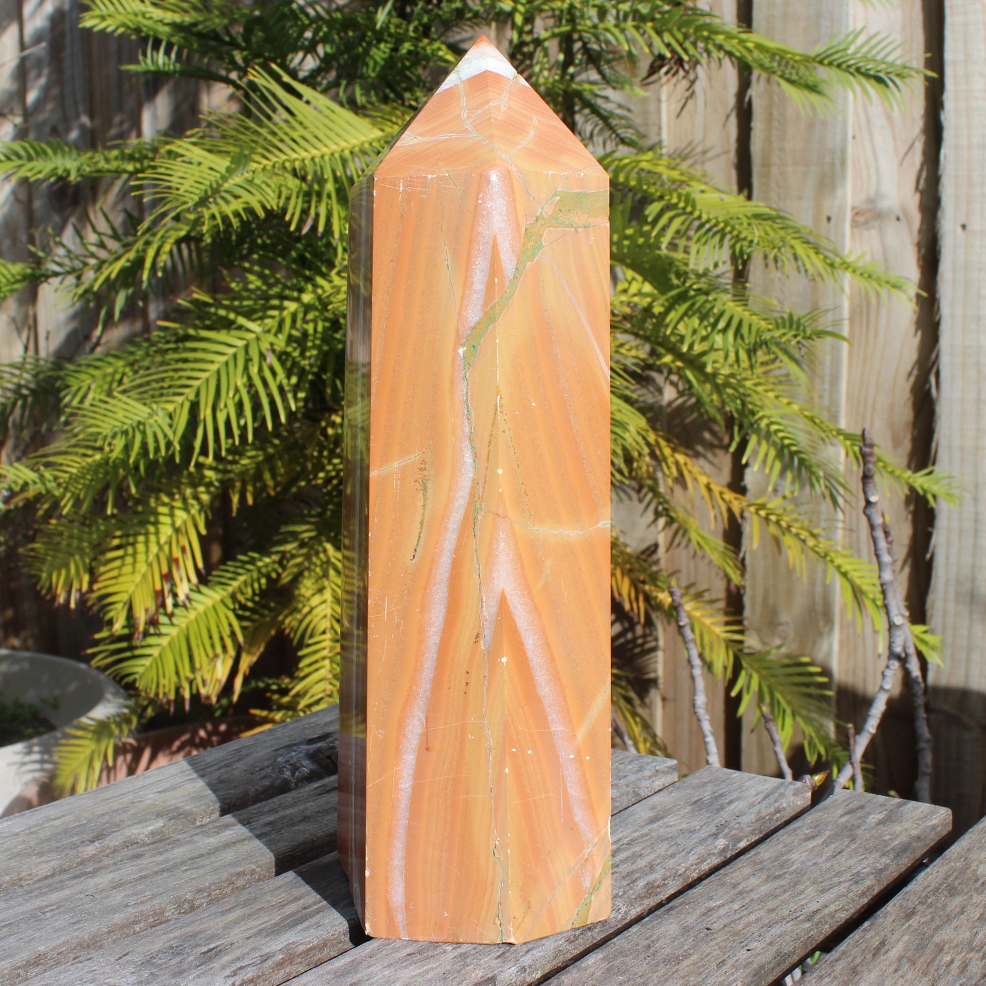 Red Jasper wood grain obelisk 4445g Rocks and Things