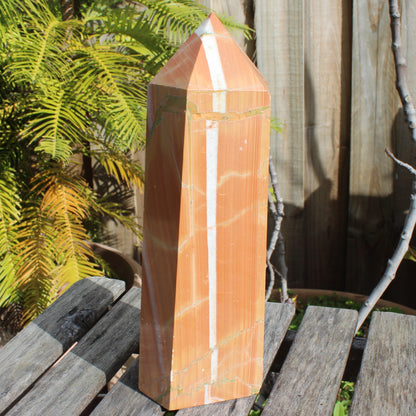 Red Jasper wood grain obelisk 4445g Rocks and Things