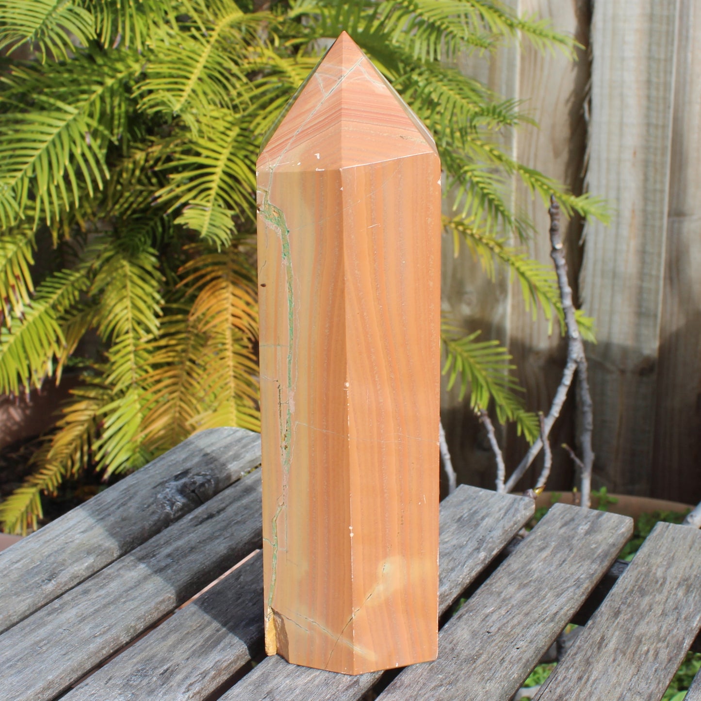 Red Jasper wood grain obelisk 4445g Rocks and Things