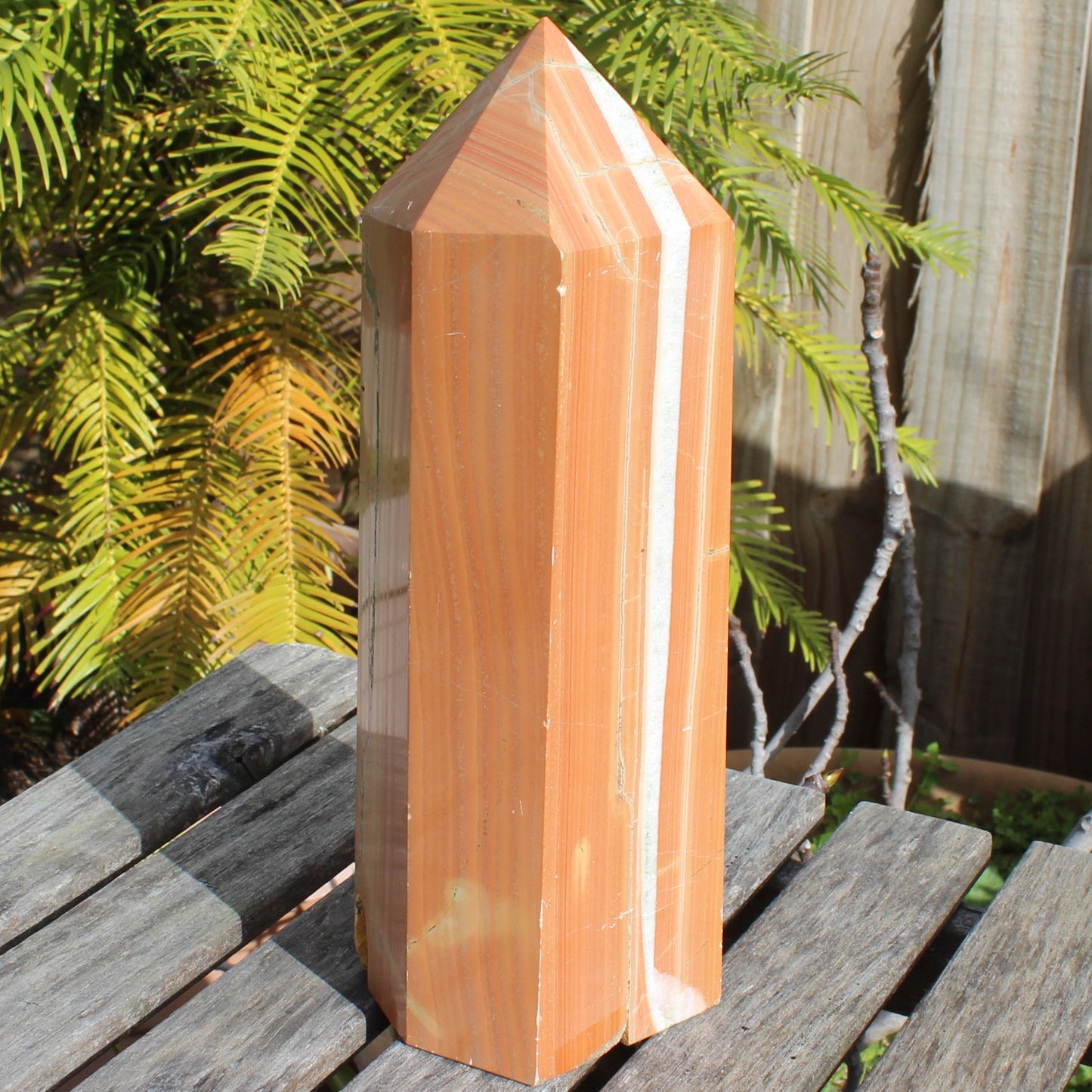 Red Jasper wood grain obelisk 4445g Rocks and Things