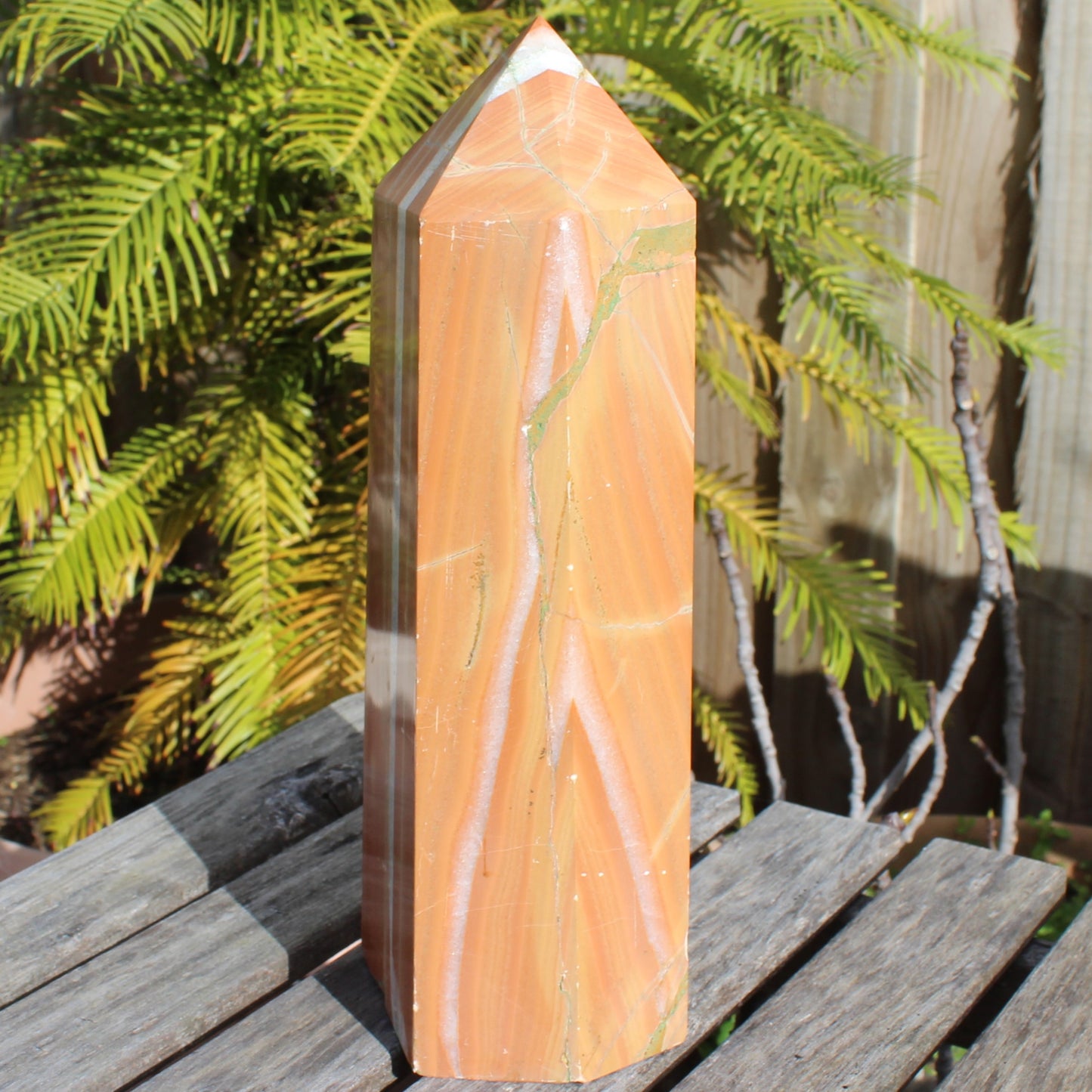 Red Jasper wood grain obelisk 4445g Rocks and Things