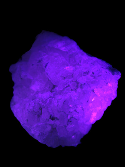 Calcite UV-reactive crystal cluster 100-165g Rocks and Things