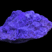 Purple Cubic ladder Fluorite with Aluminum Fluoride Gypsum 272g in UV light - Rocks and Things Store