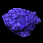 Purple Cubic ladder Fluorite with Aluminum Fluoride Gypsum 272g in UV light - Rocks and Things Store