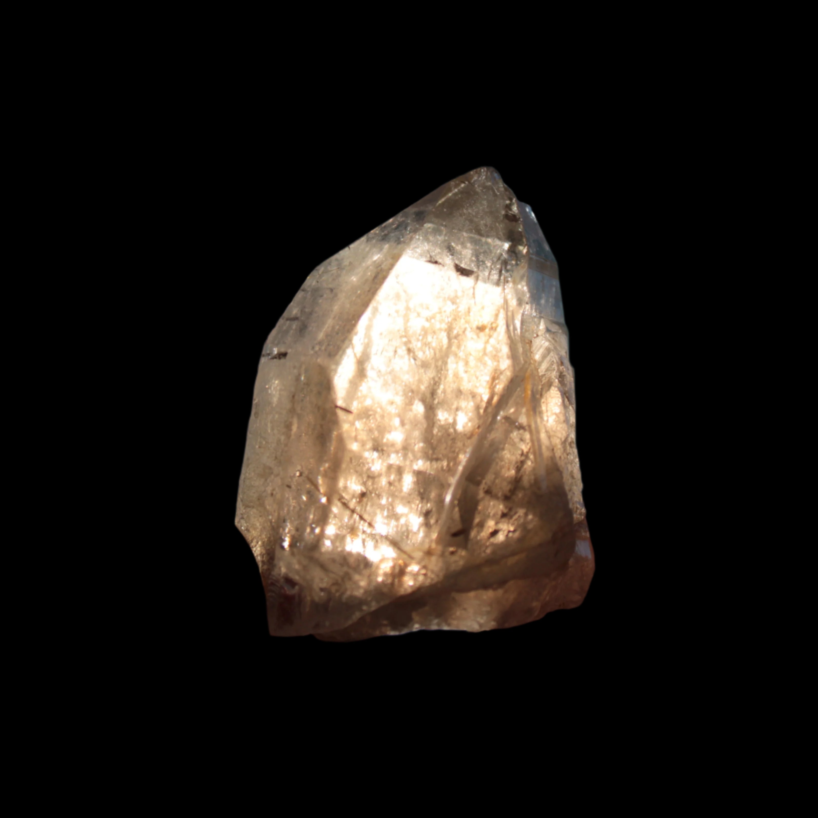 Golden Hair Rutile Quartz crystal 65g  in sunlight - Rocks and Things Store