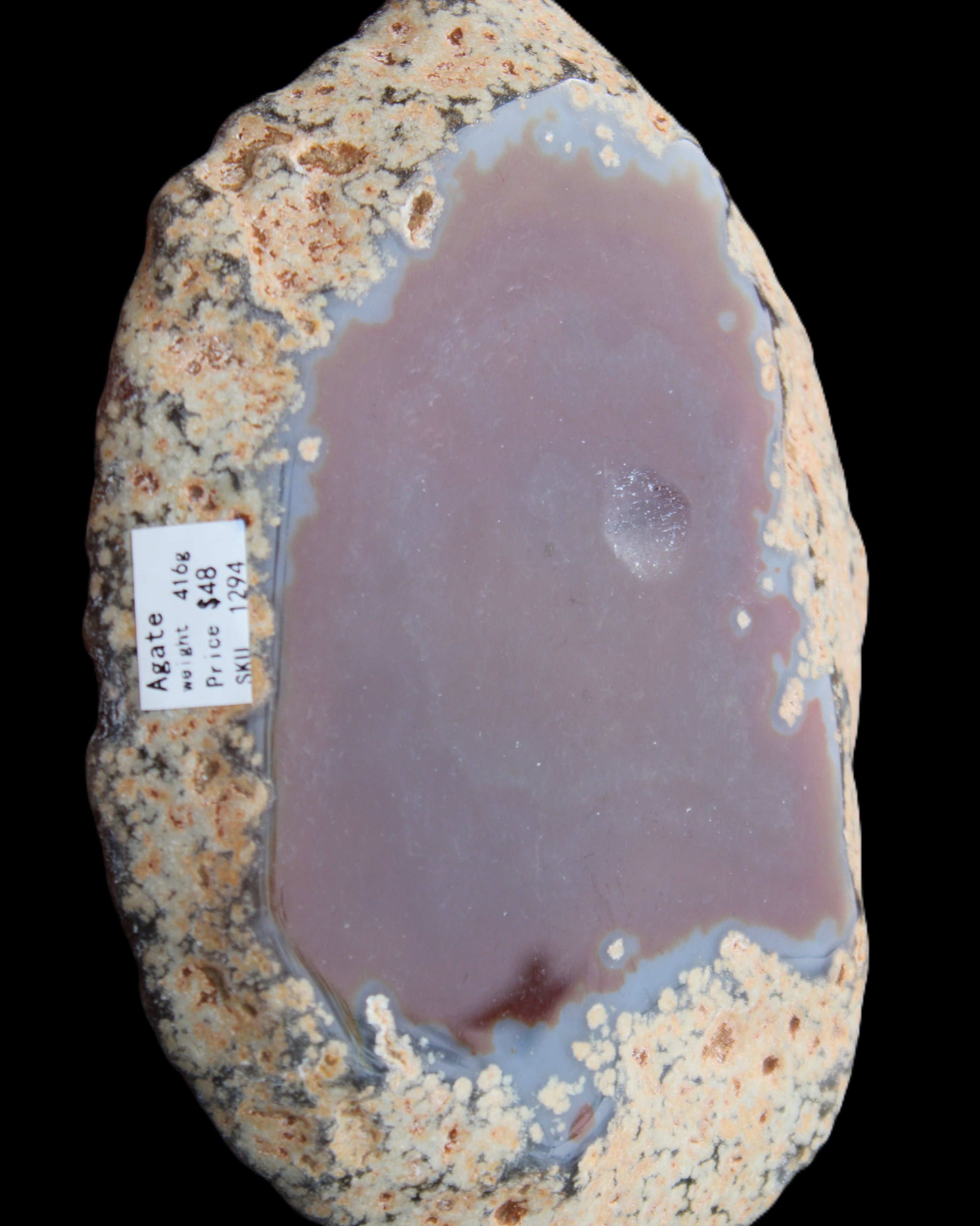 Agate banded slice 416g in sunlight - Rocks and Things Store