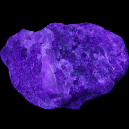 Pink Tourmaline with Quartz 67g in UV light - Rocks and Things Store