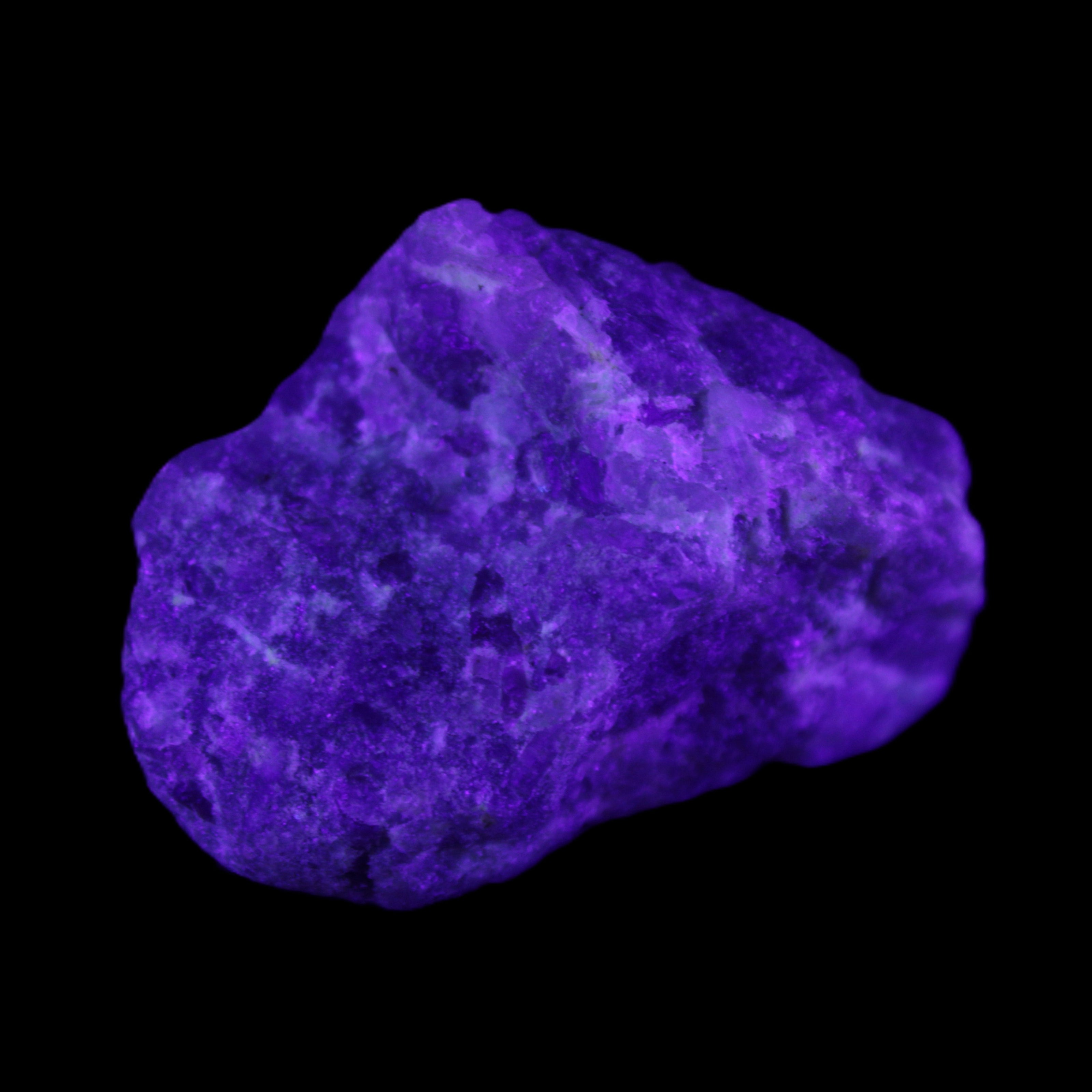 Pink Tourmaline with Quartz 67g in UV light - Rocks and Things Store