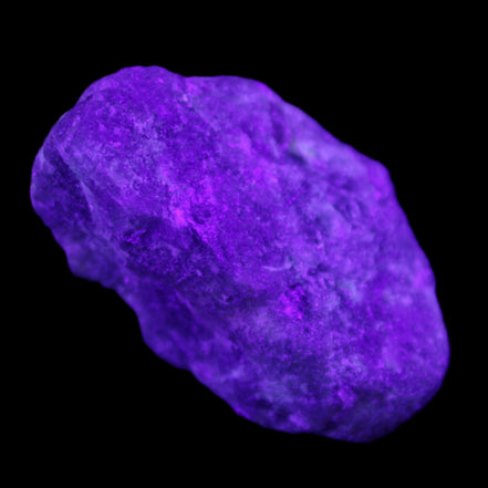 Pink Tourmaline with Quartz 67g in UV light - Rocks and Things Store