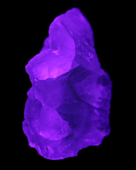 Fluorite translucent cubic cluster 112g in UV light- Rocks and Things Store