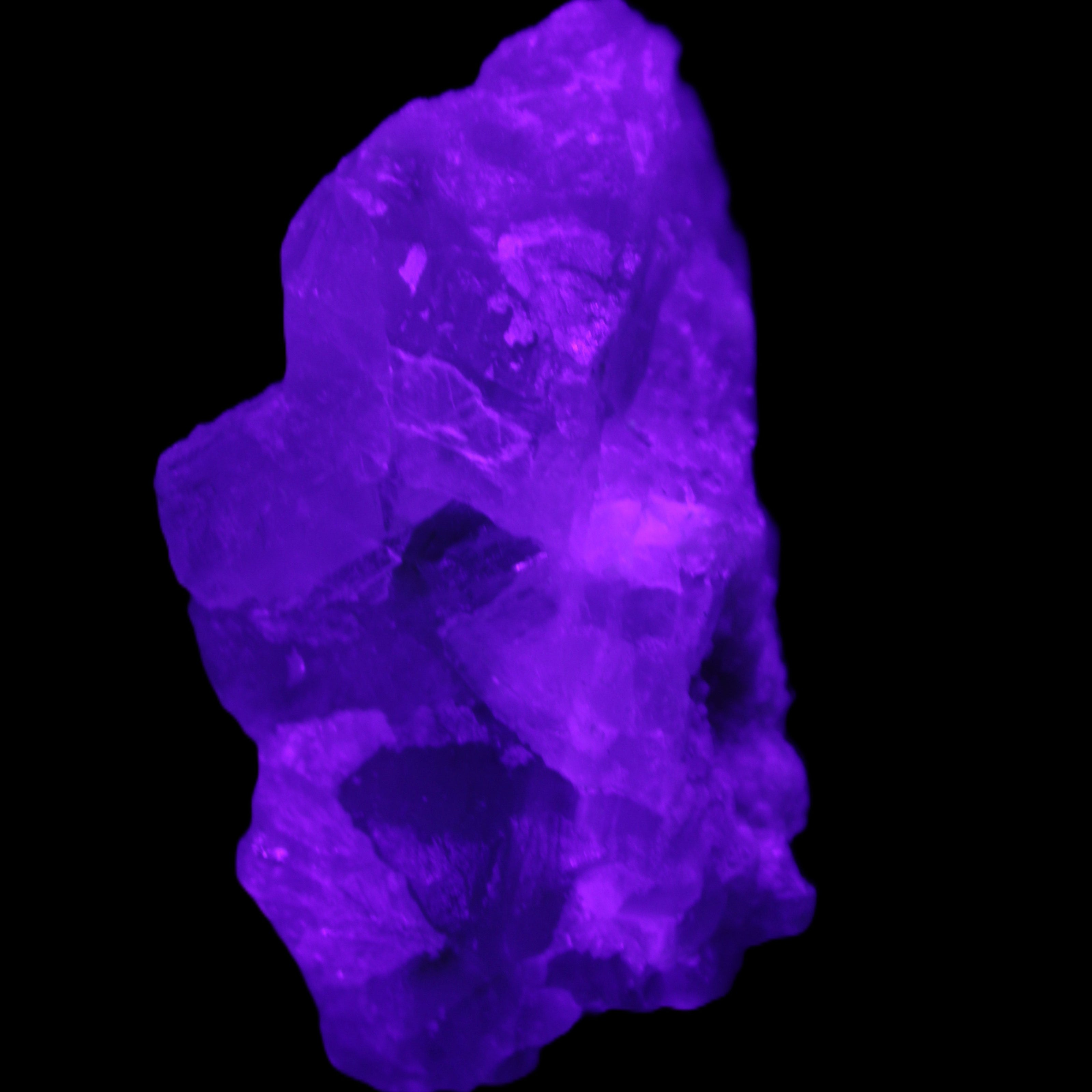 Fluorite translucent cubic cluster 112g in UV light- Rocks and Things Store